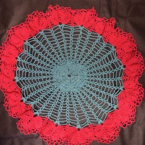Unique spider web doily